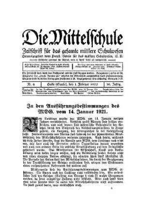 Zu den Ausführungsbestimmungen des MDG. vom 14. Januar 1921