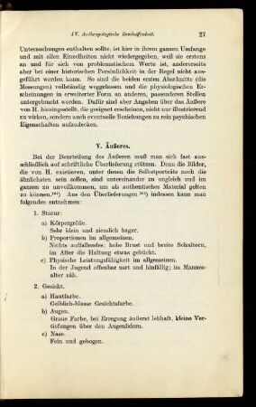 V. Äußeres