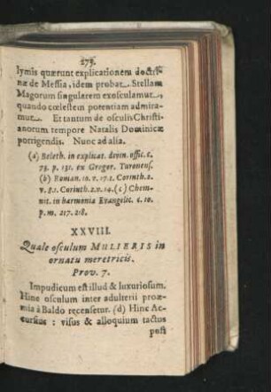 XXVIII. Quale osculum Mulieris in ornatu meretricis.