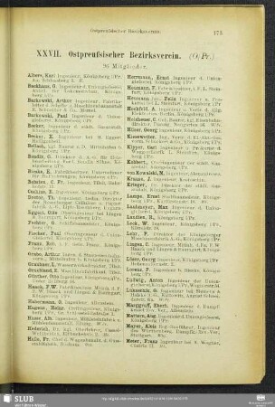 XXVII. Ostpreußischer Bezirksverein.