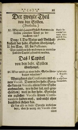 Der zweyte Theil von den Sylben. (Prosodia.)