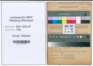 Entnazifizierung Wilhelm Girsch , geb. 12.01.1891 (Betriebsleiter)