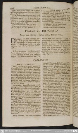 Psalmi CI. Dispositio. Integer amo integros. Tabula aulica. Princeps bonus