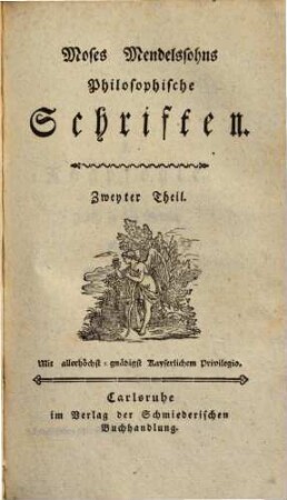 Moses Mendelssohns philosophische Schriften. 2