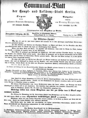 1878,28: No. 28, 14. Juli 1878