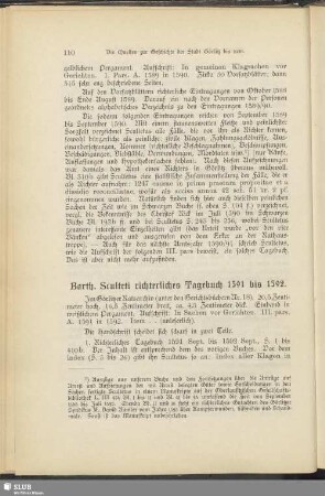 Barth. Sculteti richterliches Tagebuch 1591 bis 1592