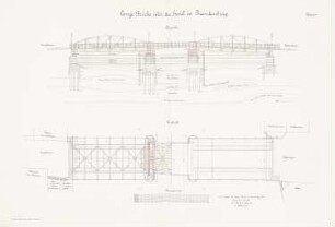 Lange Brücke über die Havel, Brandenburg/Havel: Ansicht, Aufsicht 1:100