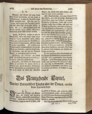 Das Neunzehende Capitel, Von der Europäischen Türckey über der Donau, wo die kleine Tartarey liegt.