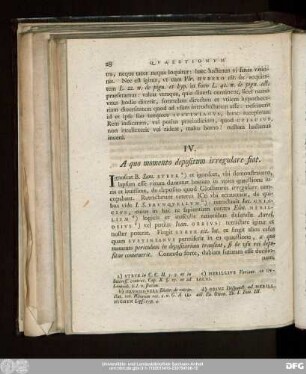 IV. A quo momento depositum irregulare fiat.