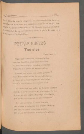 Tus ojos : Poetas nuevos. - (Para Alicia)