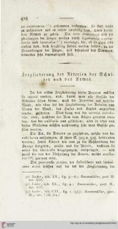 Zergliederung der Arterien der Schulter und des Armes