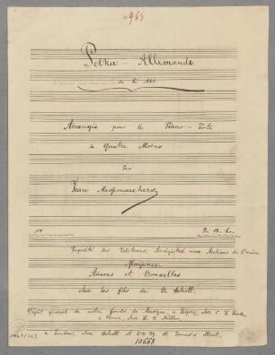 Polkas, F-Dur, pf 4hands - BSB Mus.Schott.Ha 11369-2