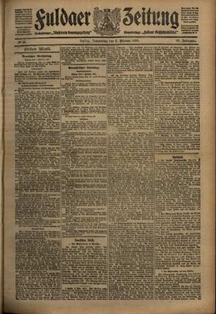 Erste Ausgabe vom Donnerstag, den 03. Februar 1910.