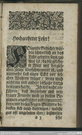 Hochgeehrter Leser!