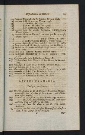 105-131, Livres Francois