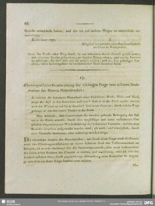 13. Ohnvorgreifliche Beantwortung der wichtigen Frage zum nähern Nachdenken der Herren Naturforscher