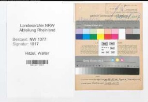 Entnazifizierung Walter Ritzel , geb. 26.04.1909 (Polizist)