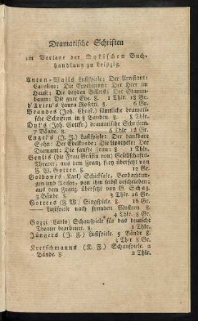 Dramatische Schriften