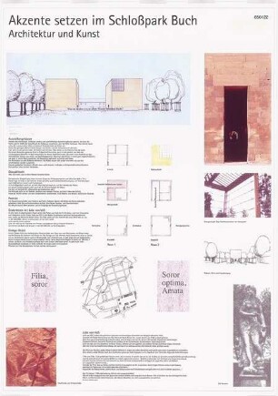 Akzente setzen im Schlosspark Berlin-Buch Schinkelwettbewerb 1999: Perspektivische Ansicht (Skizze), Grundrisse, Schnitte, Ansichten, Erläuterungen