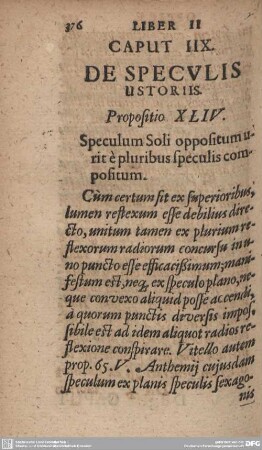 Caput IIX. De Speculis Ustriis.