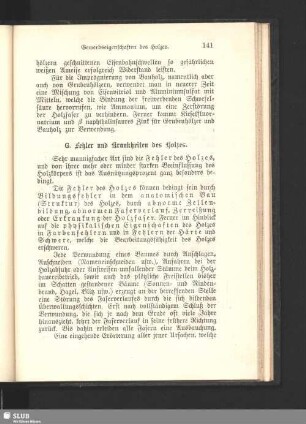 G. Fehler und Krankheiten des Holzes