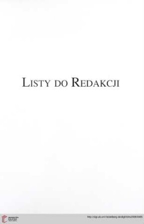 Listy do Redakcji