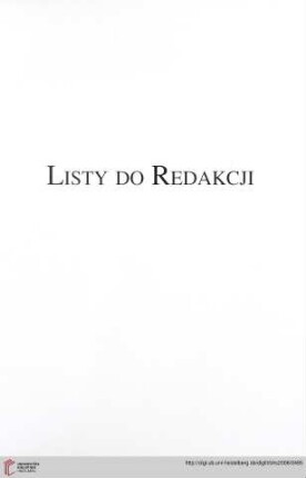 Listy do Redakcji