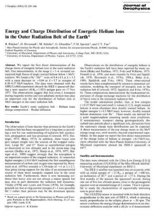 Energy and charge distribution of engergetic helium ions in the outer radiation belt of the earth