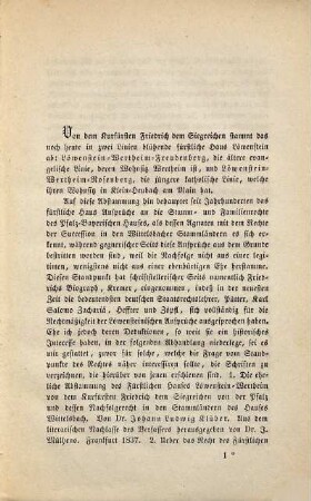 Abstammung und Genealogie des Fürstlichen Hauses Löwenstein-Wertheim