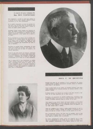 La muerte del gran ciudadano Dr. Don Juan Campisteguy [y] Rosa C. de Quartino - [Necrología]