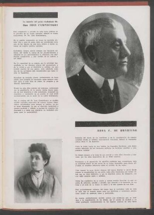 La muerte del gran ciudadano Dr. Don Juan Campisteguy [y] Rosa C. de Quartino - [Necrología]