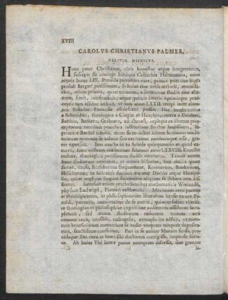 Carolus Christianus Palmer, Delitio Misnicus