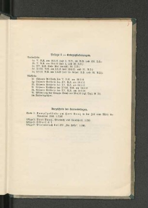 Anlage 1 - Kriegsgliederungen. Verzeichnis der Kartenbeilagen.