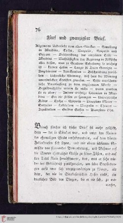 Fünf und zwanzigster Brief