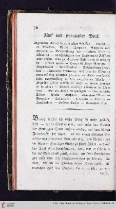 Fünf und zwanzigster Brief
