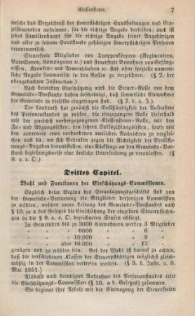 Drittes Capitel. Wahl und Functionen der Einschätzungs-Commissionen.
