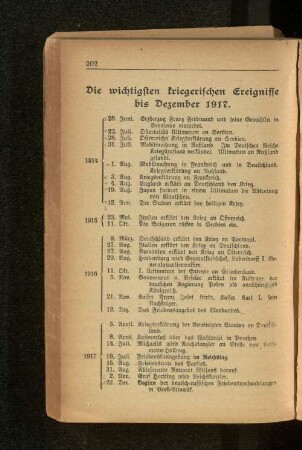 Die wichtigsten kriegerischen Ereignisse bis Dezember 1917.
