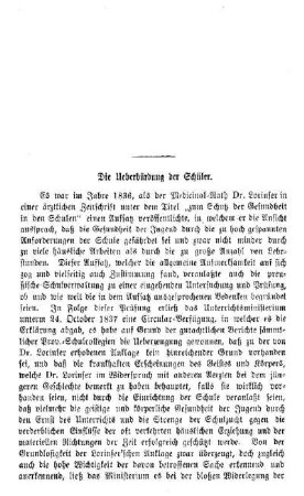 Die Ueberbürdung der Schüler