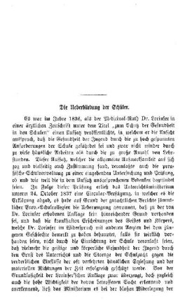 Die Ueberbürdung der Schüler