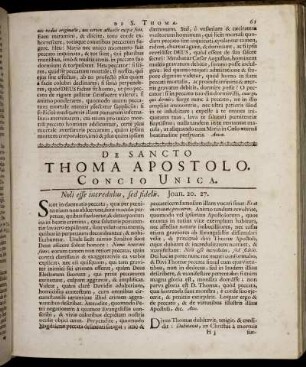 De Sancto Thoma Apostolo. Concio Unica. - De Sancto Joanne Evangelista. Concio Secunda.