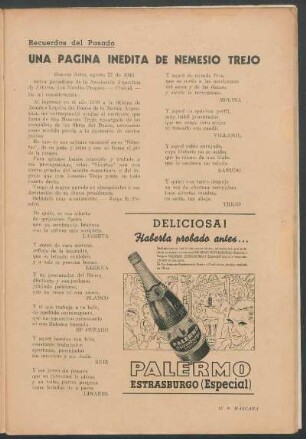 Recuerdos del Pasado : Una página inédita de Nemesio Trejo