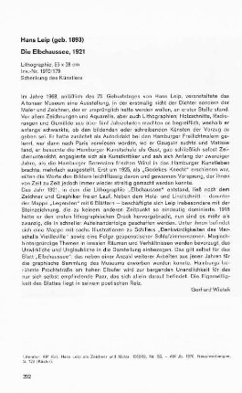 Hans Leip (geb. 1893) Die Elbchaussee, 1921