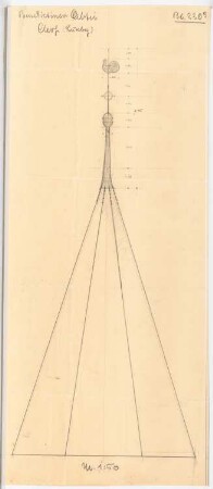 Benediktinerabtei St. Mauritius, Clerf (Clervaux): Turmhelmkrönung, Ansicht 1:50