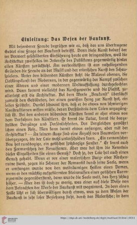 Einleitung: Das Wesen der Baukunst