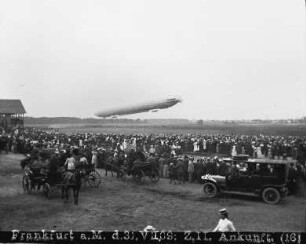 Frankfurt am Main, Landung des Zeppelins Z.II. im Jahr 1909