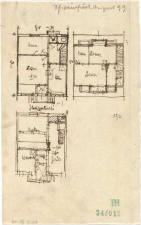 Fischer, Theodor; Schweinfurt (Bayern); Wohnsiedlung Bauverein - Grundrisse