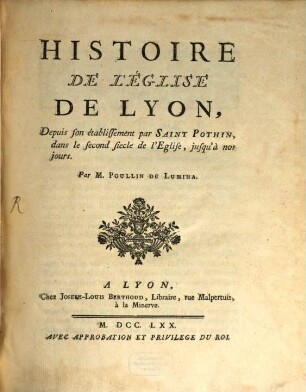 Histoire de l'église de Lyon