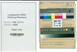Entnazifizierung Karl Meier , geb. 17.05.1899 (Postverwaltungssekretaer)