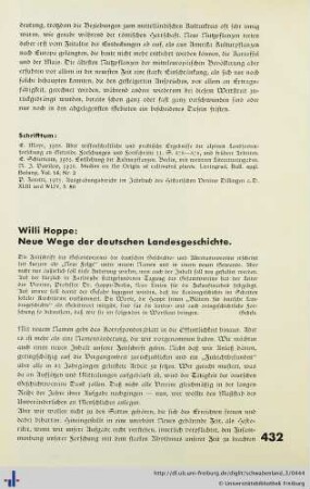 Neue Wege der deutschen Landesgeschichte.