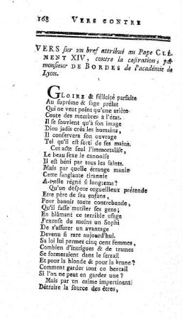 Vers sur un bref du papa Clément XIV